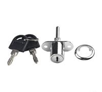 Zinc Alloy Drawer Lock Suitable for Office Filing Cabinets, Includes Two Keys for Security (Silver 19mm)