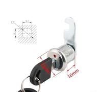 Zinc Alloy Eccentric Cabinet Lock Cylinder with Red/Green Status Display, 16mm or 20mm Core, for File Cabinets and Wardrobes(16mm)