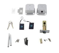 Zinc Alloy Electronic Door Lock with 5 Unlocking Methods - Semiconductor Fingerprint Recognition Password Card Mobile App and Mechanical Keys - Remote Access Control and Status (Silver)