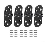 Zinc Alloy Flip Hinge 4 Pack Heavy Duty Folding Table Hinge for Cabinet Door - Rust Resistant Butterfly Joint 78mm Silver(Black)