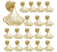 Zinc Alloy French Cabinet Knobs, Matte Gold Modern Drawer Pulls, One Hole Handles for Cupboard, Wardrobe, Dresser, Special Fan Shape Design for Decoration of Home, 18 Pcs
