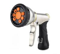 Zinc Alloy Garden Hose Nozzle with 9 Adjustable Spray Patterns for Watering, Cleaning & Car Washing - Ergonomic Anti-Slip Grip, Rust-Resist