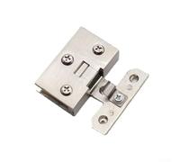 Zinc Alloy Glass Door Hinge for Cabinet, Display Case, Wine Rack, Shower Enclosure, Fits 4-7mm & 5-10mm Panels, Brushed Silver, Fixed C(S)