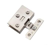 Zinc Alloy Glass Door Hinge for Cabinet with Brushed Texture, Suitable for 4 7mm and 5 10mm Glass, Includes Screws, Furniture Hardware for Display and Wine Cabinets (L)