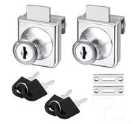 Zinc Alloy Glass Door Locks 2 Pack of Anti Theft Cabinet Locks with 2 Stand Alone Keys for Home and Office Use (Not Tongkai)