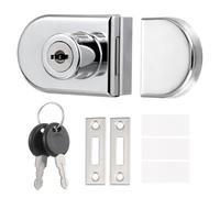 Zinc Alloy Glass Showcase Lock Cabinet Latch Single Door with Key | Silver Finish, Smooth Edges, Mirror Treatment, for Glass Doors and Retail Display Counters, Easy to Use