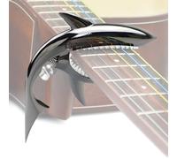 Zinc Alloy Guitar Capo - Durable Shark Design Capo for Acoustic & Electric Guitars with Smooth, Buzz-Free Performance & Comfortable Grip (Black)