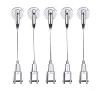 Zinc Alloy Hanging Hooks, 50mm Heavy Duty Rope Hooks with Anti-Slip Surface for Art, Curtains, Mirrors & Cables, Rust-Resistant Wall Mount Hangers, Silver, 5 Pack