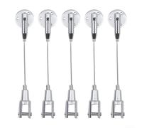 Zinc Alloy Hanging Hooks: Heavy Duty Anti-Slip Rope Hook for Art, Curtains & Mirrors, Rust-Resistant Wall Mount Fasteners for Home & Office Decor, Silver, 5 Pack