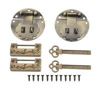 Zinc Alloy Hasp Latch Lock Set Vintage Decorative Secure Closure for Wooden Case Jewelry Box 2 Sets with Padlock Keys and Screws (7cm Bird Lock)