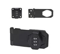 Zinc Alloy Hasp Lock with Latch for Various Door Types, Elegant Security Door Lock Hardware with Keyless Design for Cupboard Cabinet Gate Shed(4 inch Gentleman bla)