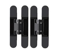 Zinc Alloy Hidden Cross Hinge - 2 Pcs, 6/9.7 Inch Three-Dimensional Adjustable Heavy-Duty Door Hinge 180 Degree Swing Hinge(Black,9.7 inch)