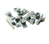 Zinc Alloy Hook Clips for Push-Pull Mechanism Inspection Hatches, Metal Mini Latch Clip 35 x 11 mm Anti-Corrosion, Plasterboard Door Frame - Pack of 10