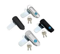 Zinc Alloy Industrial Machinery Equipment Door Lock Control Box Distribution Traffic Equipment Flat Lock 1Pcs(ZDC-Black)
