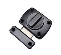 Zinc Alloy Latch Rotate Bolt, Black Security Slide Lock Latch Bolt for Door Cupboard Drawer, Internal Door Lock, 66x53mm, 1 Pcs