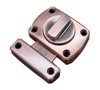Zinc Alloy Latch Rotate Bolt, Red Copper Security Slide Lock Latch Bolt for Door Cupboard Drawer, Internal Door Lock, 66x53mm, 1 Pcs