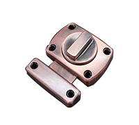 Zinc Alloy Latch Rotate Bolt, Red Copper Security Slide Lock Latch Bolt for Door Cupboard Drawer, Internal Door Lock, 48x42mm, 1 Pcs