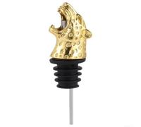 Zinc Alloy Leopard Bottle Stopper with Silicone Seal(Gold) | silicone insert, leak-proof fit, reusable, fits standard wine bottles, easy clean
