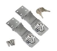 Zinc Alloy Lock Hasp with Key 4 Inch Padlock Hasp Gate Lock (Pack of 2)
