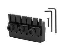 Zinc Alloy Locking Nut for Headless Electric Guitar, Black Guitar String Locking Nut with Wrench and Screw Set, Professional Durable Locking Nut for Enhanced Tuning Stability