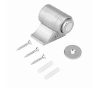 Zinc Alloy Magnetic Door Stopper, Home Door Stop Catch, Bronze with Triangle Base - Strong Magnet Suction, Noise Reduction Spring, Easy Installation (Brushed Steel)