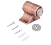 Zinc Alloy Magnetic Door Stopper, Home Door Stop Catch, Bronze with Triangle Base - Strong Magnet Suction, Noise Reduction Spring, Easy Installation (Dark Copper Plating)