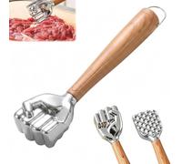 Zinc Alloy Meat Tenderiser, Dual Surface Fist Shaped Multi-Purpose Kitchen Tool for Tenderising Mashing Garlic and Crushing Nuts
