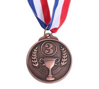 Zinc Alloy Medal With Ribbon, Gold Silver Bronze Medals Competition Rewards, for Competitions, Party Decorations and Awards(3)
