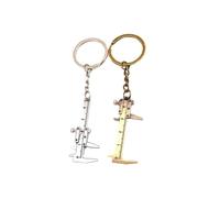Zinc Alloy Mini Vernier Caliper Keychain, Portable Precision Measuring Tool, Student DIY Jewelry Handmade Model Dial Caliper Pendant