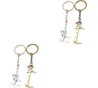 Zinc Alloy Mini Vernier Caliper Keychain, Portable Precision Measuring Tool, Student DIY Jewelry Handmade Model Dial Caliper Pendant