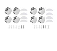Zinc Alloy Mirror Clips for Wall-Mounting Glass Mirrors, 8-Piece Set with Chrome Finish and Silicone Pads, Fits 3-5 mm Thick Round/Square/Polygonal Mirrors