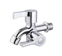 Zinc Alloy Multi-Functional Washing Machine Faucet with Double Outlet and Single Hole Mount, Chrome Finish Wall Tap for Bathroom or Kitchen Plumbing