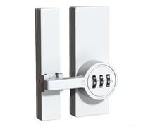 Zinc Alloy Password Cabinets Lock 3digit Combination Security Doors for Room Doors Installation Door Glass Lock Luminous Keypad Simple Wine Black White (White)