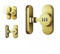 Zinc Alloy Password Door Lock, Keyless Sliding Security Latch with Night Glow, No Drill Installation for 90/180 Degree Doors, Home & Office for ACCESS Control(C)