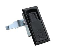 Zinc Alloy Press Rotating Flat Lock Industrial Equipment Cabinet Door Lock 1Pcs(Black)