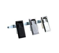 Zinc Alloy Press Type Rotary Flat Lock Industrial Equipment Cabinet Automation Distribution Box Door Lock 1Pcs(Black)