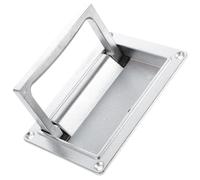 Zinc Alloy Recessed Folding Handle for Tool Box and Electrical Enclosures | Silver Finish, Ergonomic Lift Ring, Quiet Operation, Easy Replacement for Carpenters and Maintenance Staff