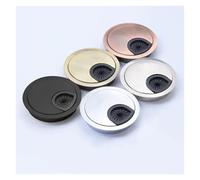 Zinc Alloy Round Cable Hole Cover, Computer Desk Junction Box Wire Outlet Port for 35/50/53/60/80mm Hole, Furniture Hardware(Black+White)