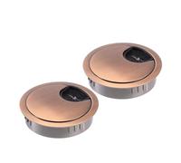 Zinc Alloy Round Desk Cable Hole Cover 50mm 53mm 60mm 80mm, Computer Table Wire Grommet Pass Through, Metal Line Organizer for Office Furniture(2PCS Red Bronze,50mm)