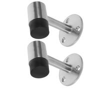 Zinc Alloy Rubber Tip Floor Mounted Door Stopper 2pcs for Glass Doors | Tall Design, Stable Mounting, Noise Reduction, Resists Deformation, Stops Inward and Outward Swinging Doors in Apartments