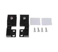 Zinc Alloy Self-Closing Glass Door Hinge - No-Drill Frameless Clamp for 3-5mm Thick Glass, Automatic Closing Cabinet Hinge Set (2-Piece)(Black)