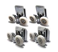 Zinc Alloy Shower Door Twin Rollers Runners - Set of 4 - Top & Bottom (8-10mm) (23mm 2Top & 2 Bottom)