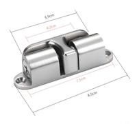 Zinc Alloy Silent Door Stop for Home for - Invisible Touch Buckle with Automatic Suction, Floor-Mounted Door Catch in Black/Brushed/Silver, No More Slamming Doors(Silver)