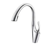 Zinc Alloy Sink Out Pull Down Mixer tap with 2-Spray Modes，360° Swivel Solid Brass Kitchen Faucet Cold & hot Water kitchenware Anti-Splash Faucet(Silver)