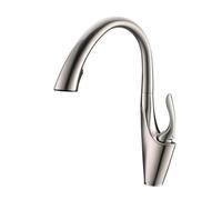 Zinc Alloy Sink Out Pull Down Mixer tap with 2-Spray Modes，360° Swivel Solid Brass Kitchen Faucet Cold & hot Water kitchenware Anti-Splash Faucet(Silver 1)