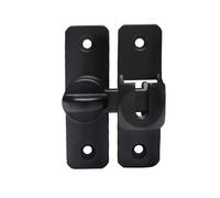 Zinc Alloy Sliding Door Lock Barn Door Latch Security Lock Hardware, for Cabinet Bathroom Furniture Pet Cage, with 90 180 Degree Adjustable Position (Black)