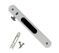 Zinc Alloy Sliding Door Lock Hook, Invisible 90 Degree Latch, Embedded Security Catch for Home and Office, Electroplated Finish, Up Down Slide Switch(White)