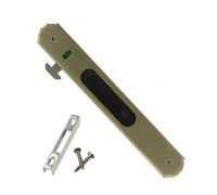 Zinc Alloy Sliding Door Lock with Hook Invisible 90 Degree Window Latch Embedded Design, Single or Double Sided Security Lock for Home Office, Black