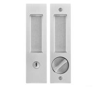 Zinc Alloy Sliding Door Lock With Key For Patio And Bathroom, Brass Hook Latch For Double Sided Security, Silver((silver) w)