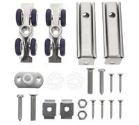 Zinc Alloy Sliding Door Roller with Bearing Track Wheels Silent Silver | Smooth Pulleys, High Load-bearing Design, Sturdy Floor Rail, for Sliding Track Wheels and Door Roller Set